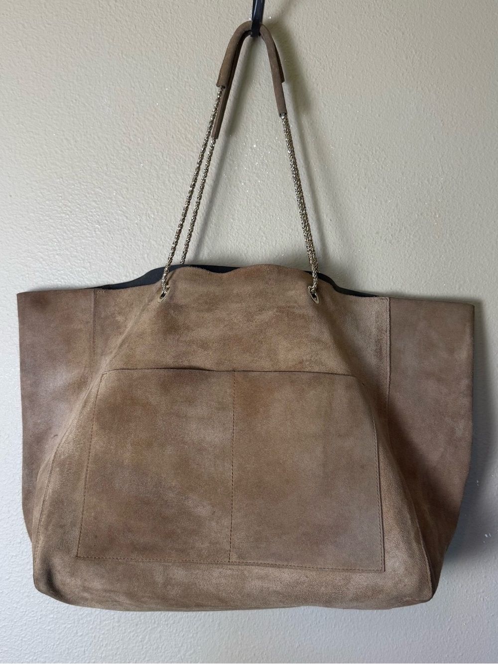 Sezane Gaby Suede Leather Oversized Tote Bag in Light Camel Brown *PROJECT BAG*